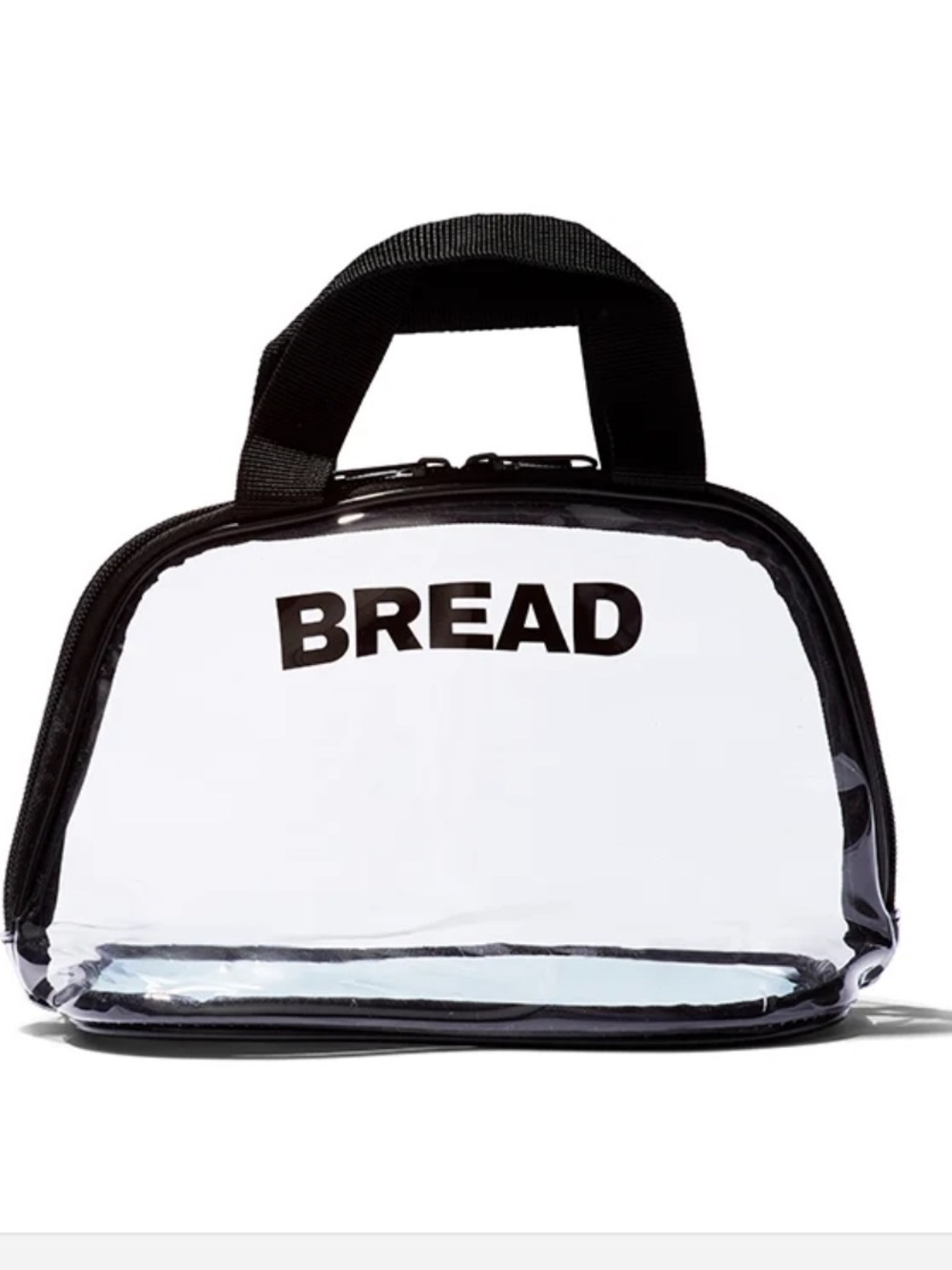Bread Clear Cosmetic Bag with Black Trim